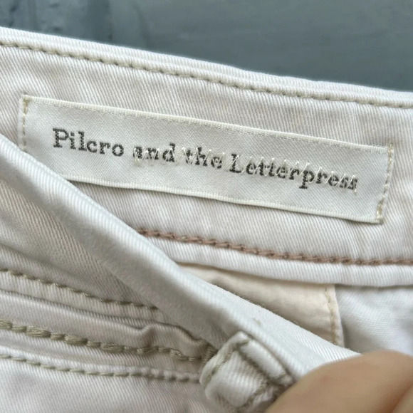 Pilcro Hyphen Creamy  White Chino Pants, size 27 - Picture 11 of 13